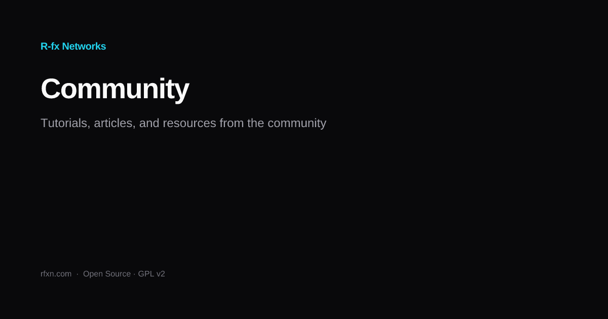 Community | R-fx Networks